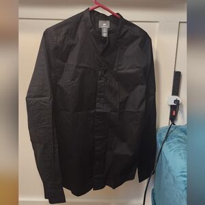 Muscle Fit Band-collar Shirt